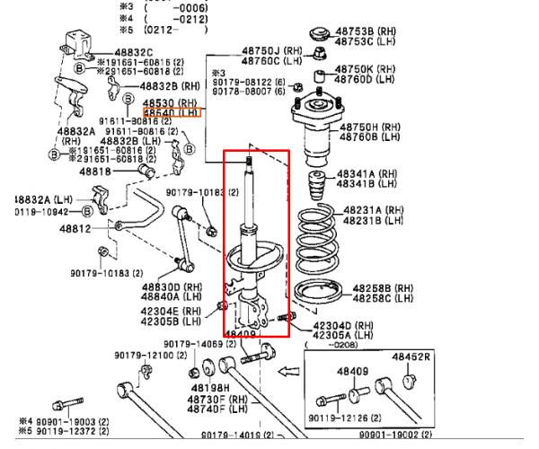 Амортизатор задній лівий Toyota / Lexus 48540-49125 Амортизатор задній лівий Toyota / Lexus 48540-49125