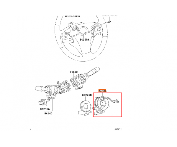Підкермовий шлейф подушки безпеки Toyota / Lexus 84306-48031 Підкермовий шлейф подушки безпеки Toyota / Lexus 84306-48031