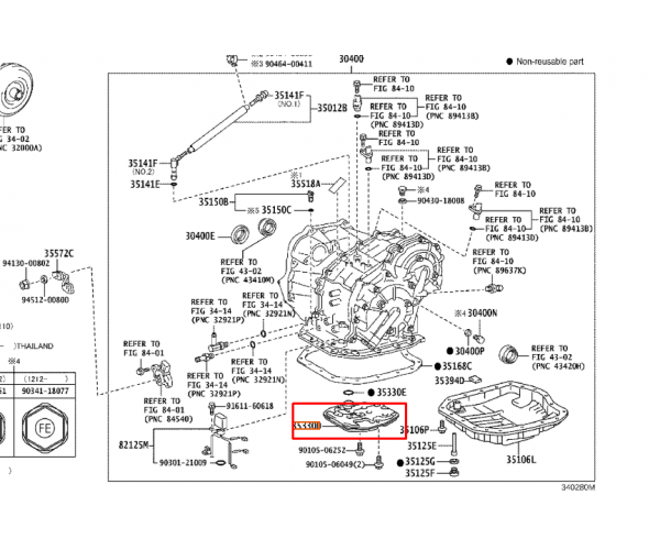 Фільтр коробки передач варіатор CVT Toyota 35330-0W090 для коробки K111 — купуйте за вигідною ціною в Києві, Україні - toyox.com.ua