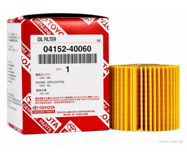 Фільтр масляний двигуна Toyota 04152-40060 картридж для Toyota Yaris, Corolla, Auris, iQ, Verso-S — купуйте за вигідною ціною в Києві, Україні - toyox.com.ua