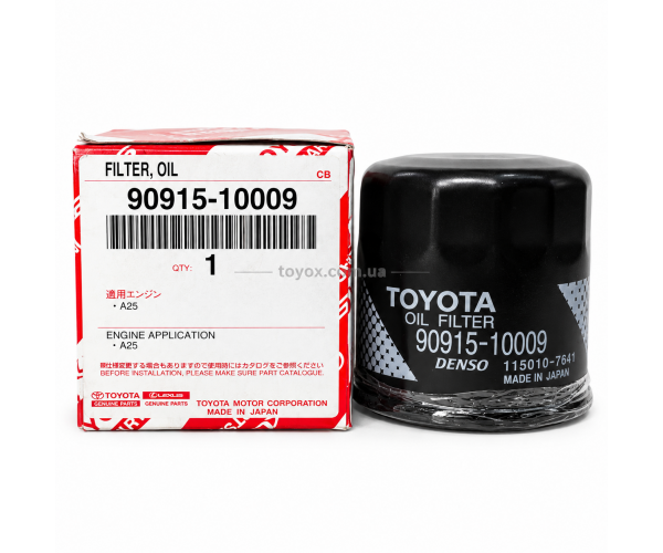 Оригінальний масляний фільтр Toyota Lexus 90915-10009 — загальний вигляд