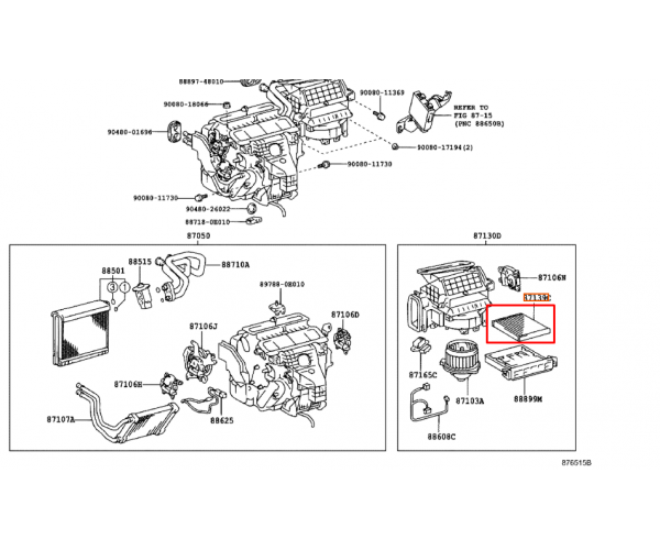 Фільтр салону Toyota Camry, Prius, Avalon, Sienna / Lexus RX, ES, GX 87139-YZZ81 — купуйте за вигідною ціною в Києві, Україні - toyox.com.ua