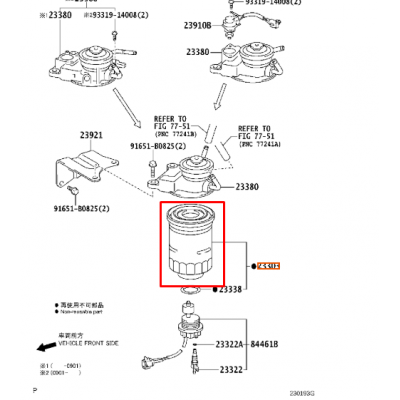 Фільтр паливний дизельний Toyota Hiace, Dyna, Hilux, Land Cruiser Prado, Corolla, Avensis 23390-30090 — купуйте за вигідною ціною в Києві, Україні - toyox.com.ua