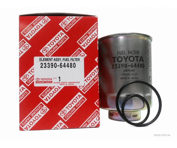Фільтр паливний дизельний під капотом Toyota 23390-64480 для Toyota Corolla, Hilux, Hiace, Land Cruiser Prado — купуйте за вигідною ціною в Києві, Україні - toyox.com.ua