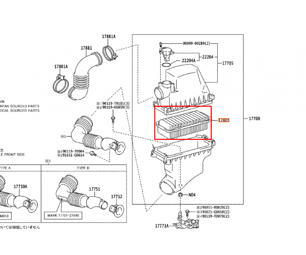 Фільтр повітряний двигуна Toyota Yaris, Vitz, Echo, Soluna Vios 178010M010 — купуйте за вигідною ціною в Києві, Україні - toyox.com.ua