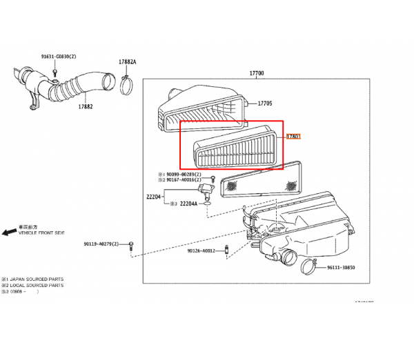 Фільтр повітряний двигуна Toyota Tacoma, Tundra, Land Cruiser Prado 17801-0P010 — купуйте за вигідною ціною в Києві, Україні - toyox.com.ua