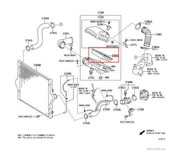 Повітряний фільтр Toyota Land Cruiser Prado 17801-11130