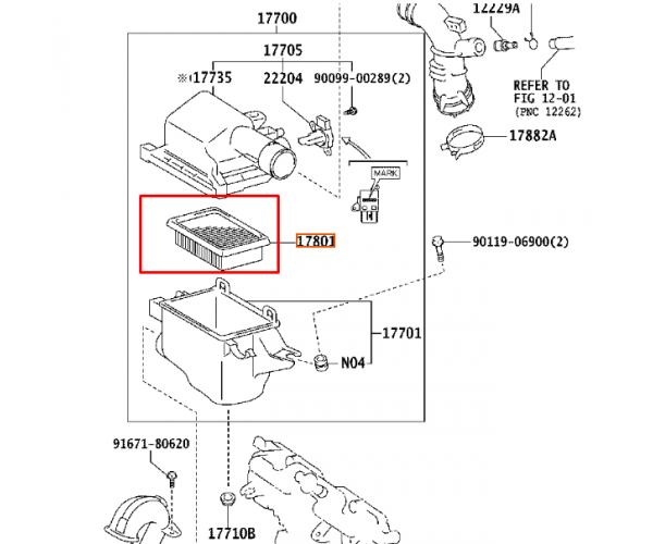 Повітряний фільтр Toyota 17801-21060