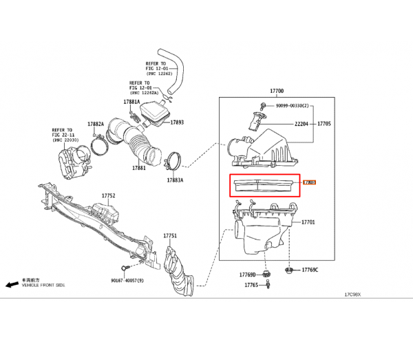 Фільтр повітряний двигуна Toyota Yaris, Aqua, Corolla, C-HR, Lexus UX 17801-24040 — купуйте за вигідною ціною в Києві, Україні - toyox.com.ua
