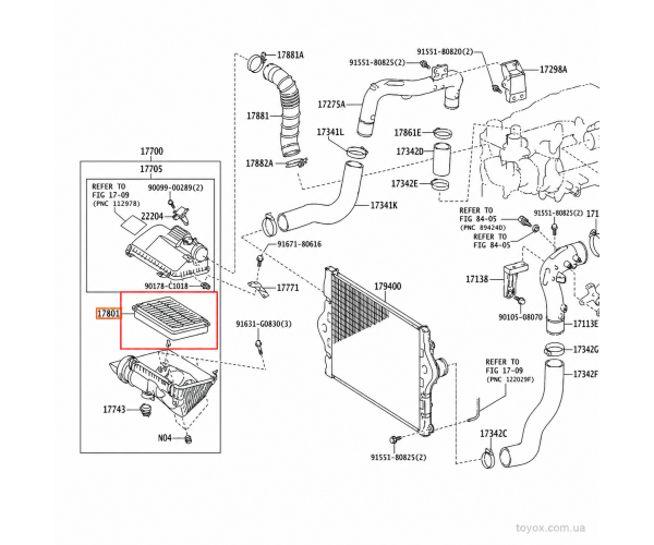 Повітряний фільтр Toyota Land Cruiser Prado 17801-30080