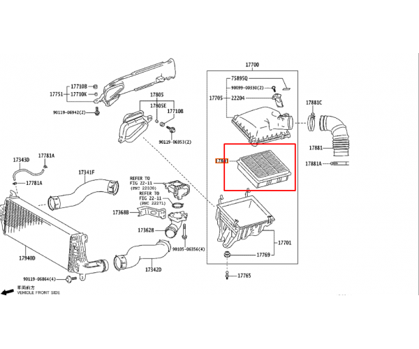Фільтр повітряний двигуна Toyota Land Cruiser 300 17801-31180 — купуйте за вигідною ціною в Києві, Україні - toyox.com.ua