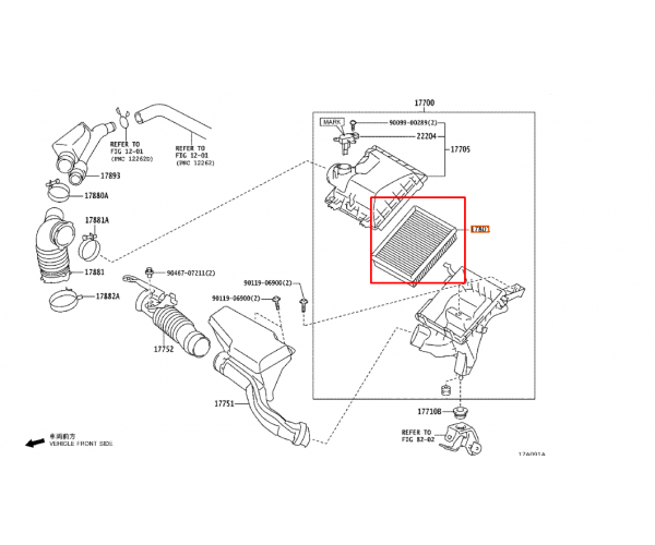 Повітряний фільтр двигуна Toyota / Lexus 17801-37021