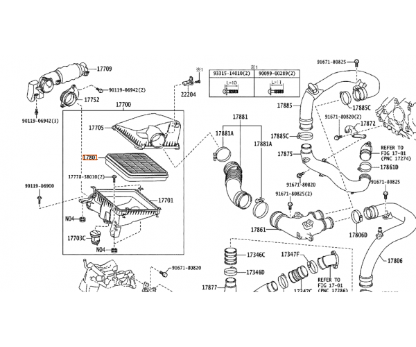 Повітряний фільтр Toyota 17801-51020