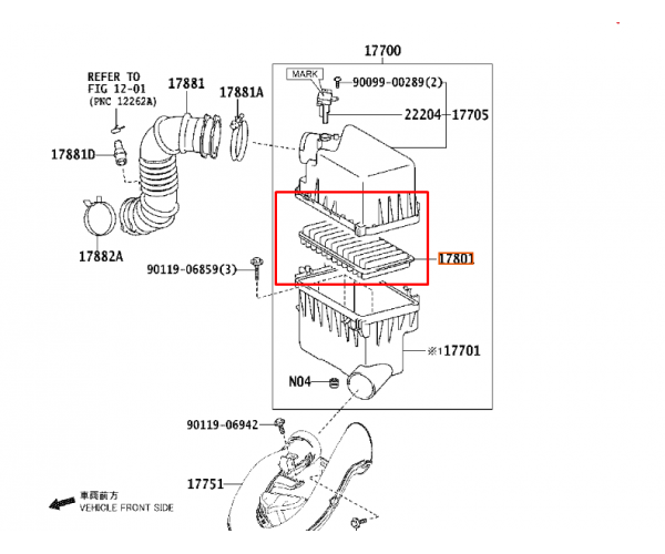 Фільтр повітряний двигуна Toyota/Lexus 17801-AZA06 для Toyota Yaris, Corolla, RAV4, Lexus NX — купуйте за вигідною ціною в Києві, Україні - toyox.com.ua
