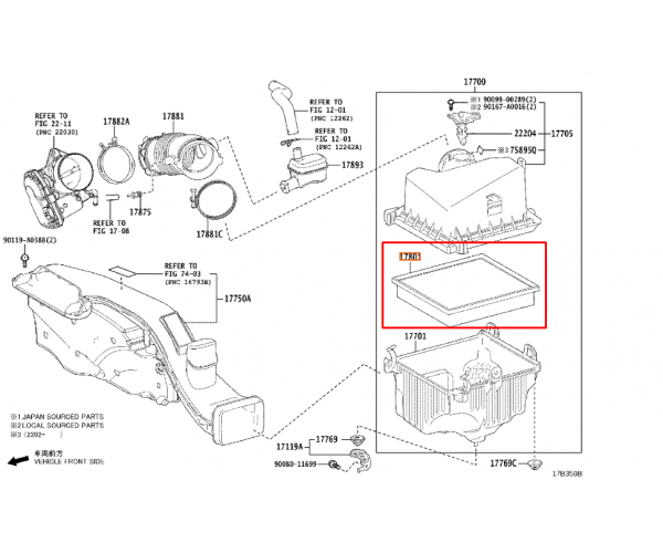 Фільтр повітряний двигуна Toyota 17801-F0050 для Toyota RAV4, Camry, Corolla, Yaris, Highlander — купуйте за вигідною ціною в Києві, Україні - toyox.com.ua