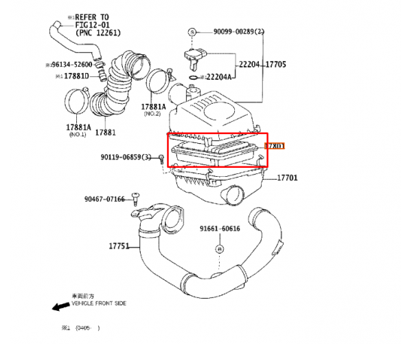 Фільтр повітряний двигуна Toyota 17801-YZZ03 для Toyota Corolla, Matrix, Voltz, Avensis, Wish, Scion tC — купуйте за вигідною ціною в Києві, Україні - toyox.com.ua