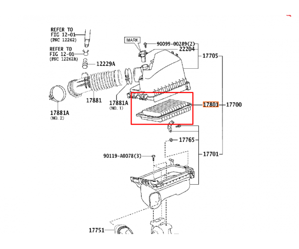 Фільтр повітряний двигуна Toyota Corolla, Yaris, Auris, RAV4, Lexus NX 17801-YZZ05 — купуйте за вигідною ціною в Києві, Україні - toyox.com.ua