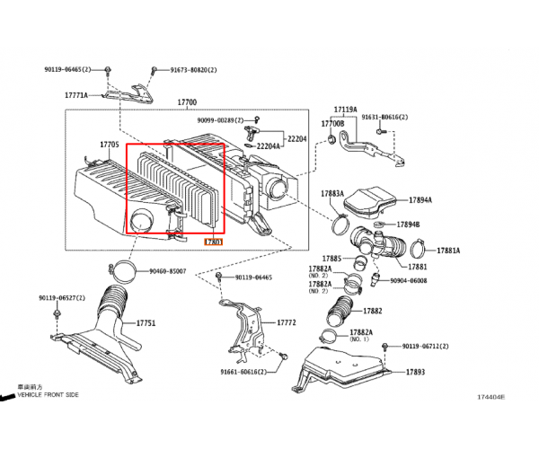 Фільтр повітряний двигуна Toyota Highlander Hybrid, Lexus RX400h 17801-YZZ09 — купуйте за вигідною ціною в Києві, Україні - toyox.com.ua
