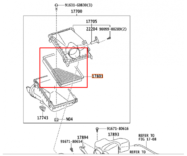 Фільтр повітряний двигуна Toyota FJ Cruiser, 4Runner, Land Cruiser Prado, Lexus GX 17801-YZZ13 — купуйте за вигідною ціною в Києві, Україні - toyox.com.ua