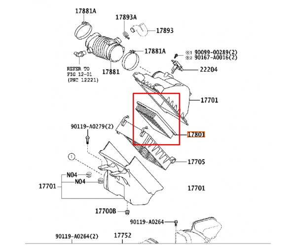 Фільтр повітряний двигуна Toyota Highlander, Land Cruiser 300, Lexus RX / LX600 17801-YZZ14 — купуйте за вигідною ціною в Києві, Україні - toyox.com.ua