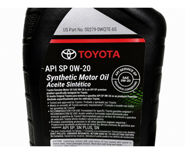 Моторна олива Toyota Genuine Motor Oil 0W-20 SP 0,946 л 002790WQTE — купуйте за вигідною ціною в Києві, Україні - toyox.com.ua