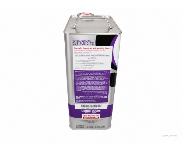 Олива трансмісійна синтетична Toyota CVT Fluid TC 4л 08886-02905 для варіатора — купуйте за вигідною ціною в Києві, Україні - toyox.com.ua Олива трансмісійна синтетична Toyota CVT Fluid TC 4л 08886-02905 для варіатора — купуйте за вигідною ціною в Києві, Україні - toyox.com.ua