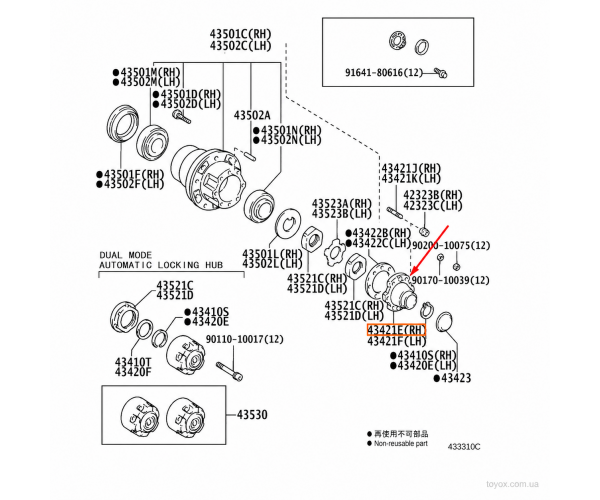 Фланець передньої маточини Toyota / Lexus 43421-60060