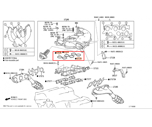 Прокладка впускного колектора Toyota / Lexus 17176-31050 — купуйте за вигідною ціною в Києві, Україні - toyox.com.ua