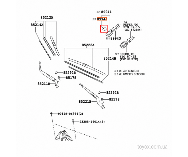 Прокладка датчика дощу Toyota / Lexus 89944-42010 Прокладка датчика дощу Toyota / Lexus 89944-42010