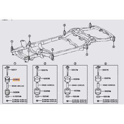 Подушка рами кузова Toyota 52201-35100 для Prado 120, GX470, 4Runner, FJ Cruiser — купуйте за вигідною ціною в Києві, Україні - toyox.com.ua Подушка рами кузова Toyota 52201-35100 для Prado 120, GX470, 4Runner, FJ Cruiser — купуйте за вигідною ціною в Києві, Україні - toyox.com.ua