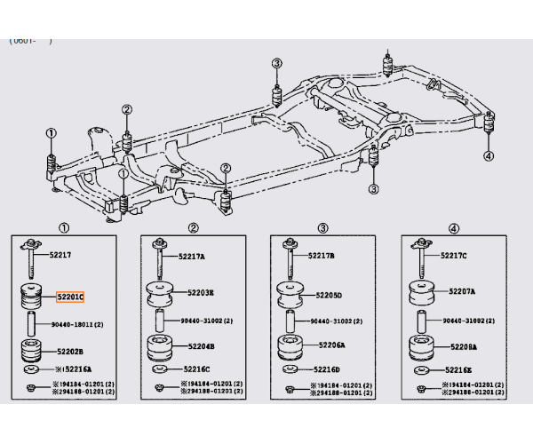 Подушка рами кузова Toyota 52201-35100 для Prado 120, GX470, 4Runner, FJ Cruiser — купуйте за вигідною ціною в Києві, Україні - toyox.com.ua Подушка рами кузова Toyota 52201-35100 для Prado 120, GX470, 4Runner, FJ Cruiser — купуйте за вигідною ціною в Києві, Україні - toyox.com.ua