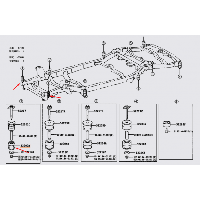 Подушка рами кузова Toyota 52202-35090 для Prado 120, GX470, 4Runner, FJ Cruiser — купуйте за вигідною ціною в Києві, Україні - toyox.com.ua