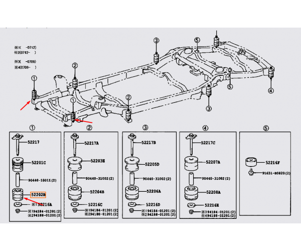 Подушка рами кузова Toyota 52202-35090 для Prado 120, GX470, 4Runner, FJ Cruiser — купуйте за вигідною ціною в Києві, Україні - toyox.com.ua Подушка рами кузова Toyota 52202-35090 для Prado 120, GX470, 4Runner, FJ Cruiser — купуйте за вигідною ціною в Києві, Україні - toyox.com.ua