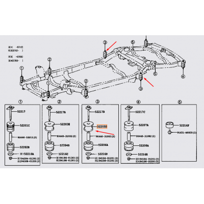 Подушка рами кузова Toyota 52205-35160 для Prado 120, GX470, 4Runner, FJ Cruiser — купуйте за вигідною ціною в Києві, Україні - toyox.com.ua Подушка рами кузова Toyota 52205-35160 для Prado 120, GX470, 4Runner, FJ Cruiser — купуйте за вигідною ціною в Києві, Україні - toyox.com.ua