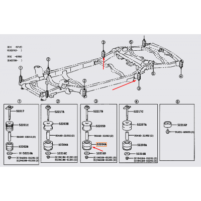 Подушка рами кузова Toyota 52206-35040 для Prado 120, GX470, 4Runner, FJ Cruiser — купуйте за вигідною ціною в Києві, Україні - toyox.com.ua