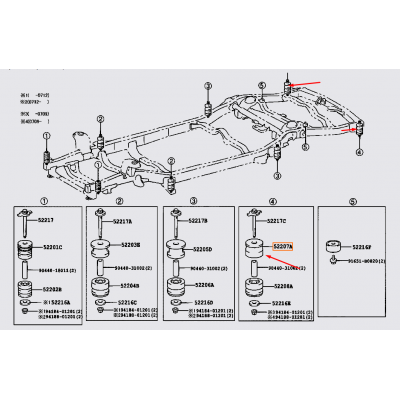 Подушка рами кузова Toyota 52207-35050 для Prado 120, GX470, 4Runner, FJ Cruiser — купуйте за вигідною ціною в Києві, Україні - toyox.com.ua