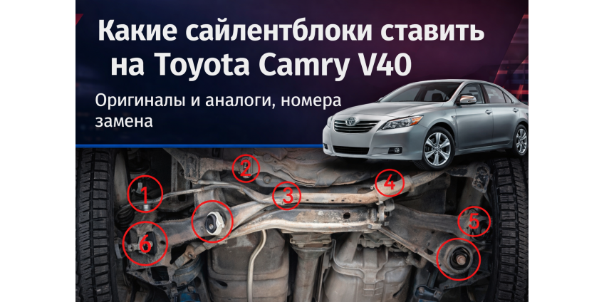 Які сайлентблоки встановлювати на Toyota Camry V40 – правильний підбір оригіналів та аналогів Які сайлентблоки встановлювати на Toyota Camry V40 – правильний підбір оригіналів та аналогів