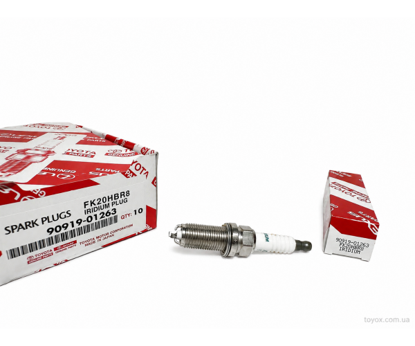 Свічка запалювання іридієва Toyota 90919-01263 FK20HBR8 для Lexus RX/GS/IS/ES, Toyota Highlander, Camry, Sienna — купуйте за вигідною ціною в Києві, Україні - toyox.com.ua
