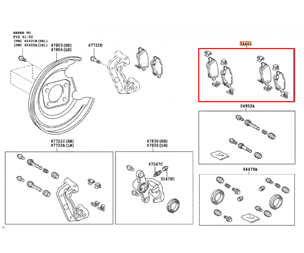 Колодки гальмівні задні комплект Toyota Corolla, Auris, Yaris, Verso-S / Scion xB 04466-02181 — купуйте за вигідною ціною в Києві, Україні - toyox.com.ua