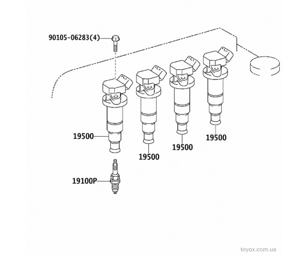 Котушка запалювання Toyota 90919-02262 Котушка запалювання Toyota 90919-02262