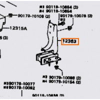 Опора двигуна TOYOTA 1236374090 Опора двигуна TOYOTA 1236374090