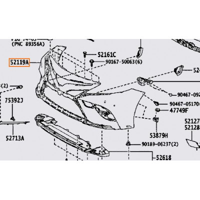Бампер передній TOYOTA 521193T934- купуйте за вигідною ціною в Києві, Україні - toyox.com.ua