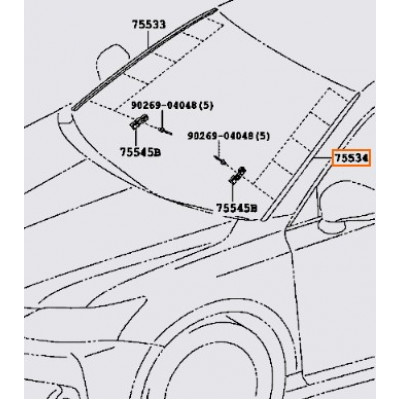 Молдинг лобового скла зовнішній лівий TOYOTA 7553676010- купуйте за вигідною ціною в Києві, Україні - toyox.com.ua