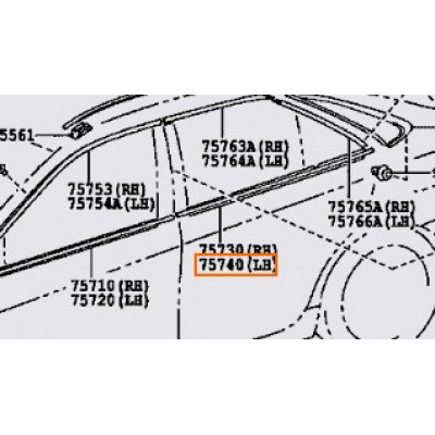 Молдинг передніх дверей TOYOTA 7574006160- купуйте за вигідною ціною в Києві, Україні - toyox.com.ua