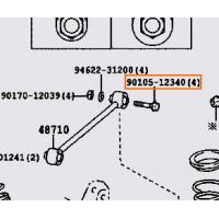 Болт кріплення TOYOTA 9010512340