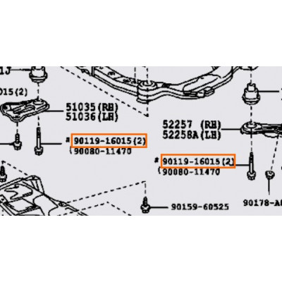 Болт підвіски TOYOTA 9011916015- купуйте за вигідною ціною в Києві, Україні - toyox.com.ua