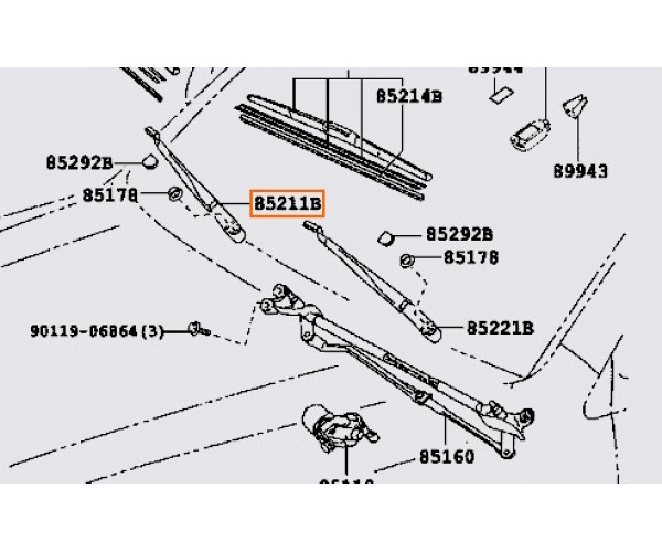 Повідець двірника Toyota 8521160260- купуйте за вигідною ціною в Києві, Україні - toyox.com.ua